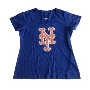 New‎ York Mets Noah Syndergaard #34 T-Shirt MLB Fanatics Blue Womens Large EUC